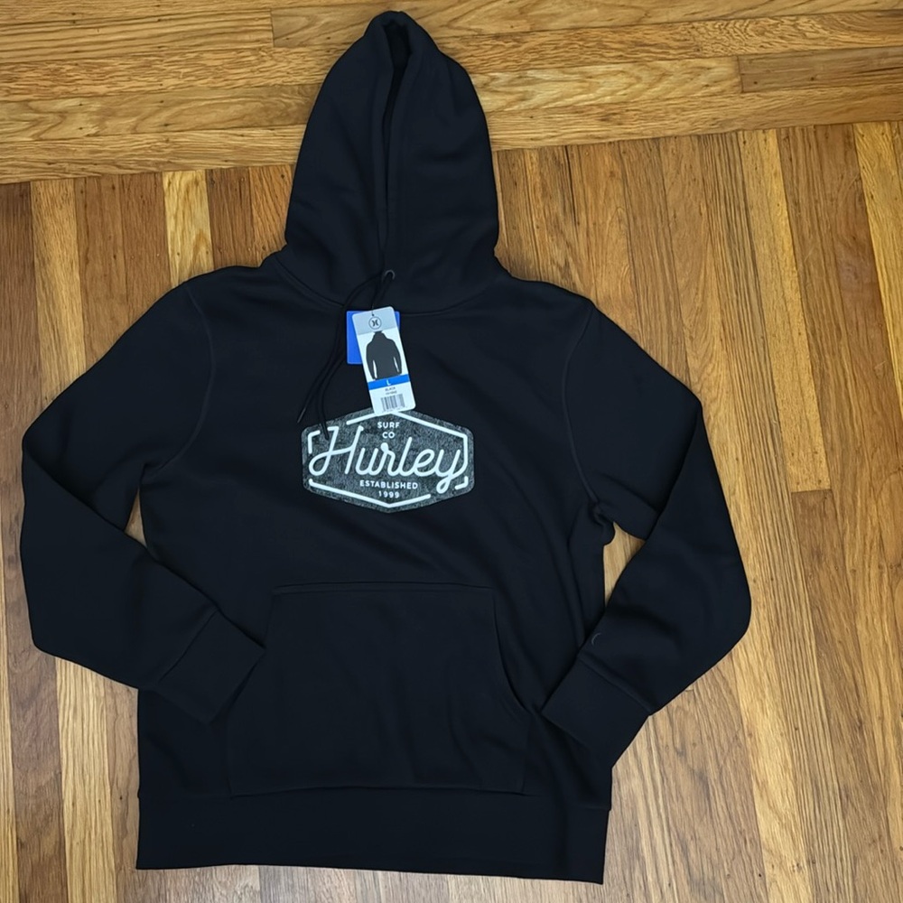 Hurley Black Hoodie Men size L - New with tags